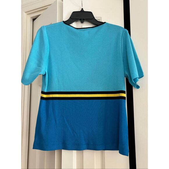 Misook Color Block Short Sleeve Top - Picture 5 of 5